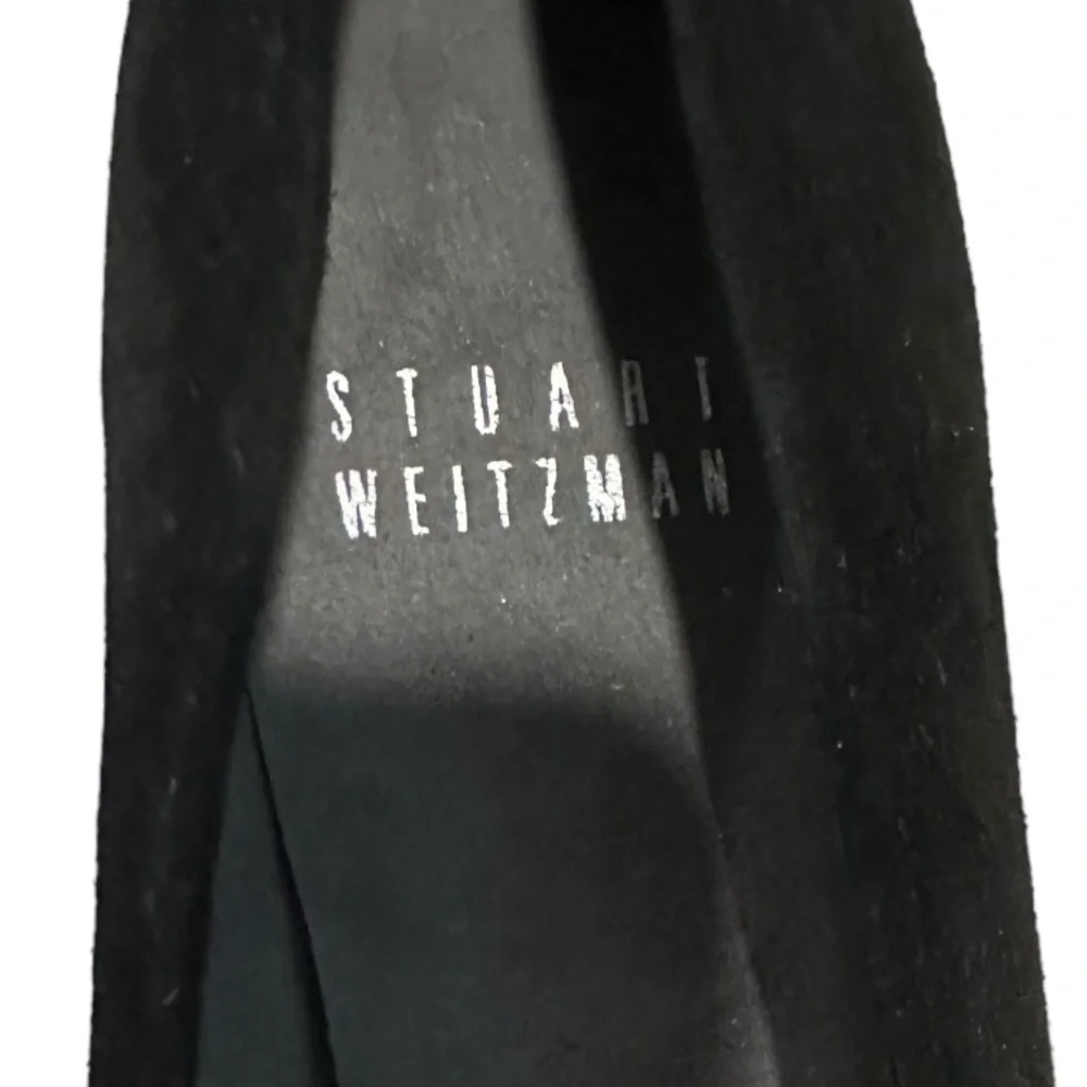 STUART WEITZMAN Black Suede Wedge Heels Pump for Women, Size 6.5.
